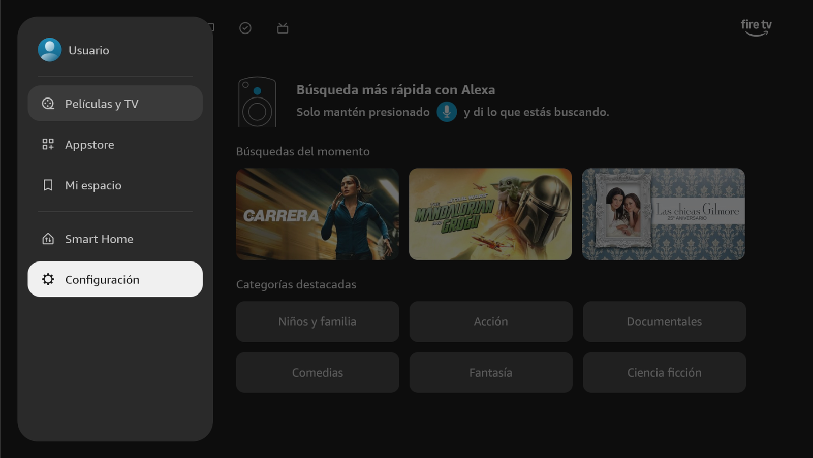 Abrir Configuración en Firestick
