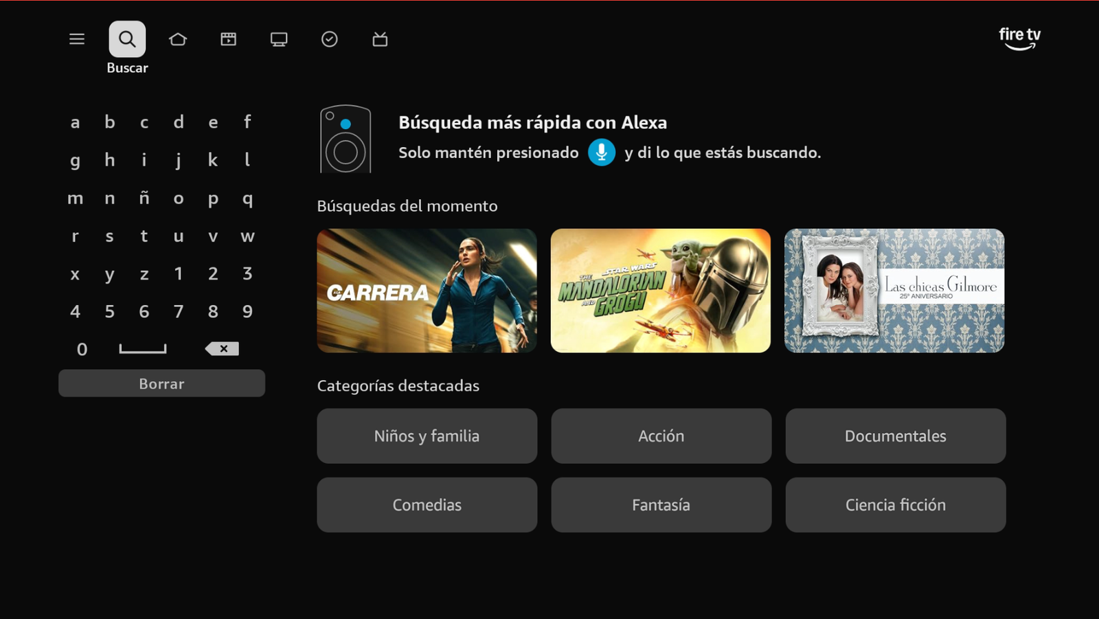 Pantalla Buscar en Firestick