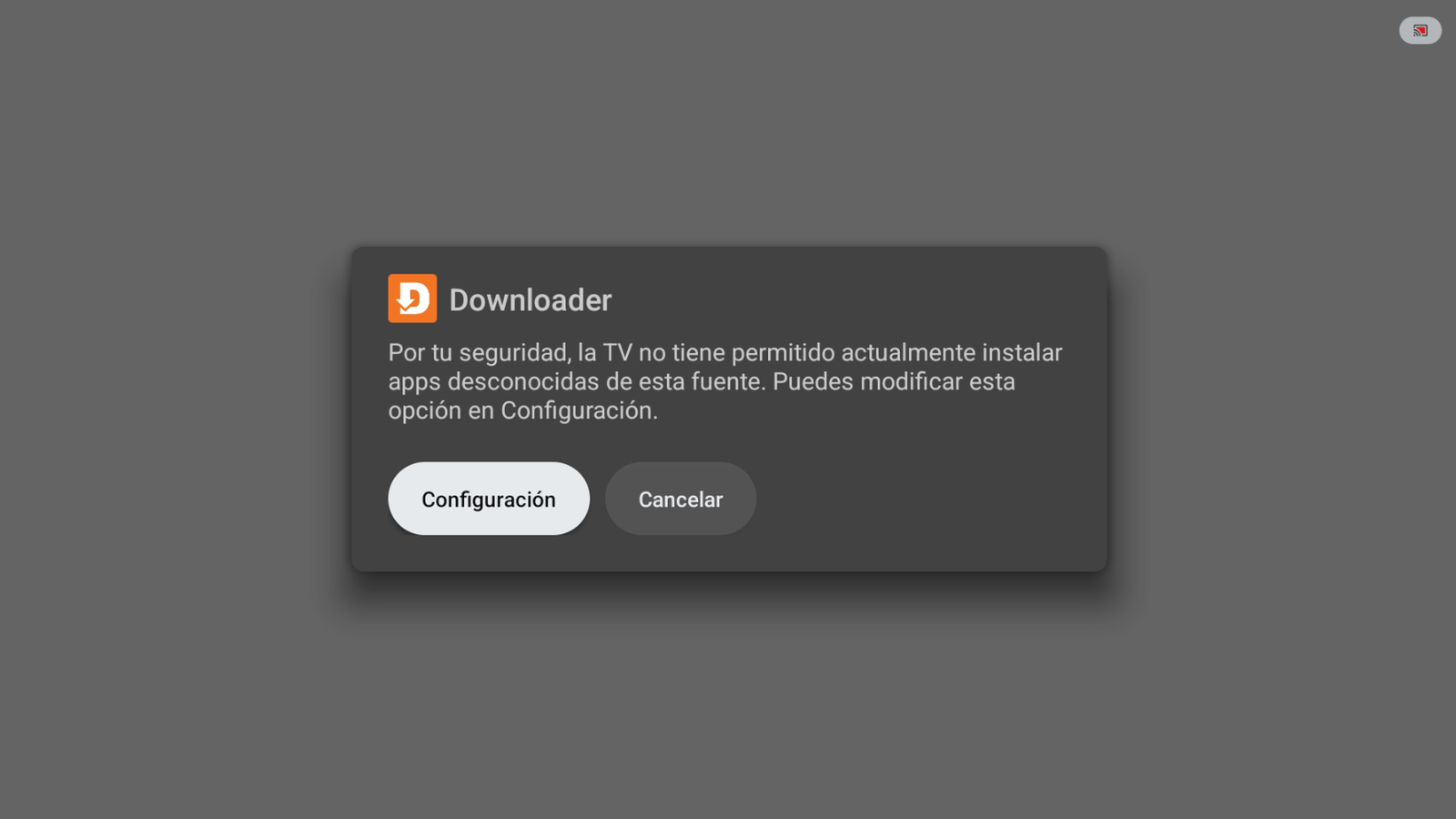 Permitir instalar apps desconocidas desde Downloader