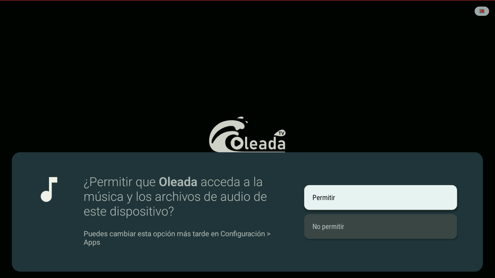 Permitir permisos de audio para Oleada