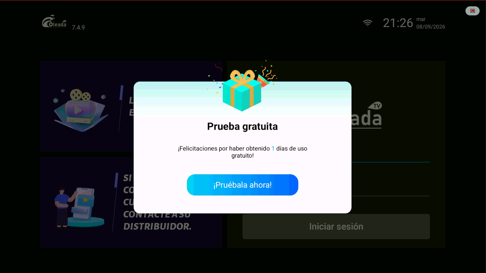 Prueba gratuita de 1 día en Oleada