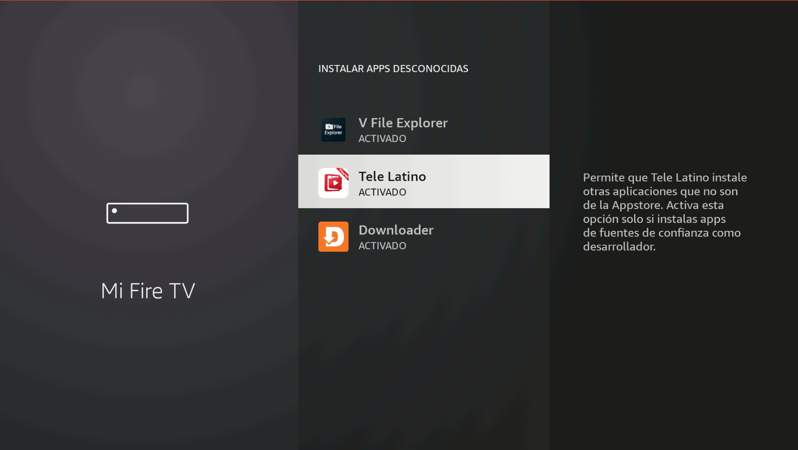 Abrir Telelatino y permisos