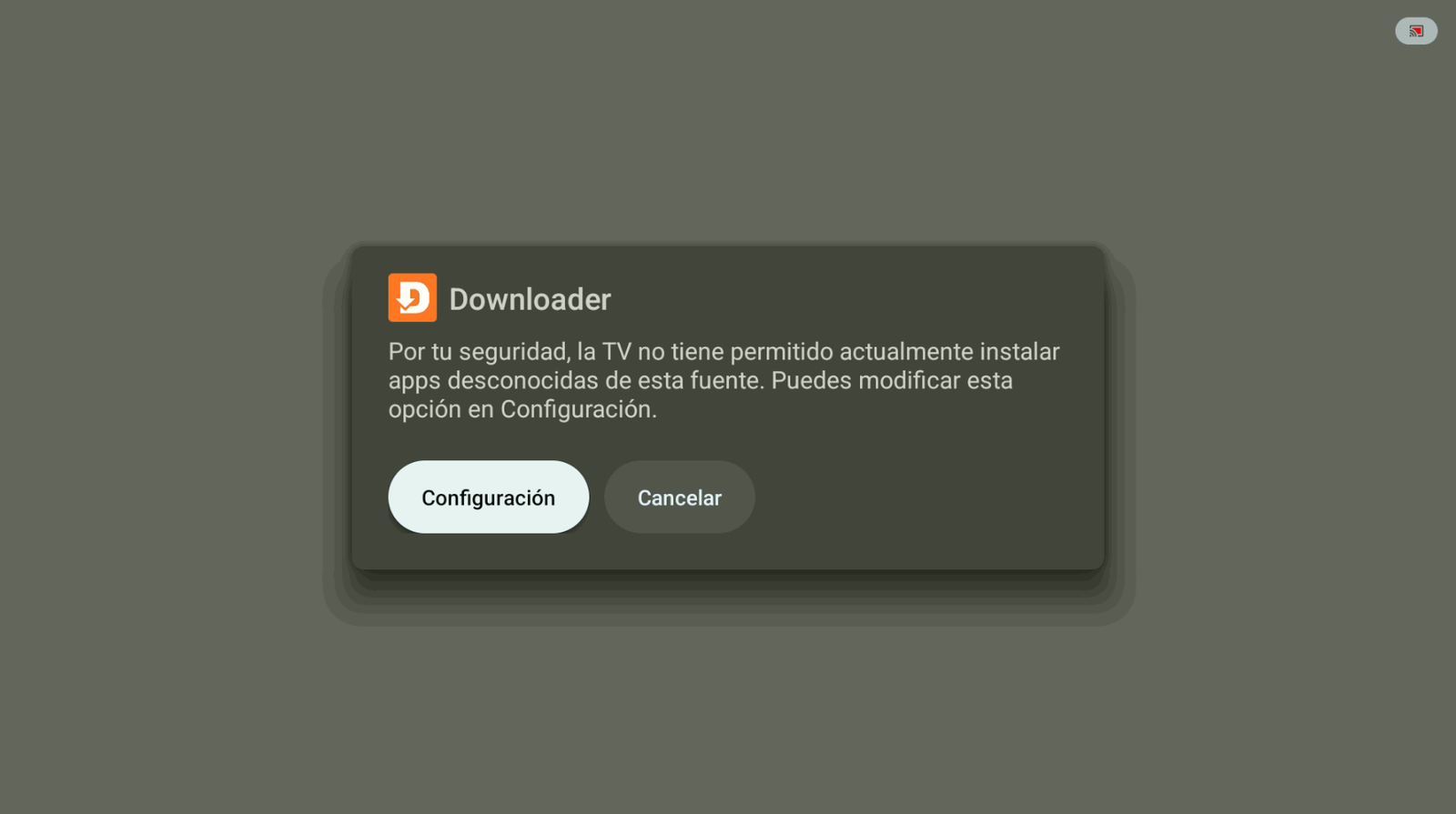 Ir a Configuración para apps desconocidas