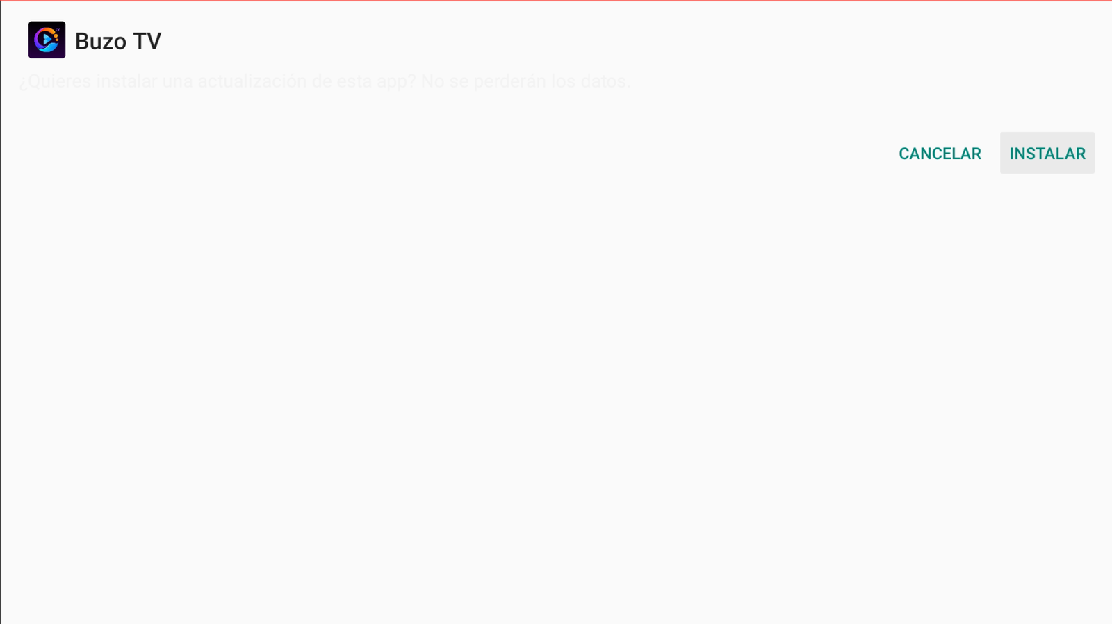 Instalar actualización de Buzo TV