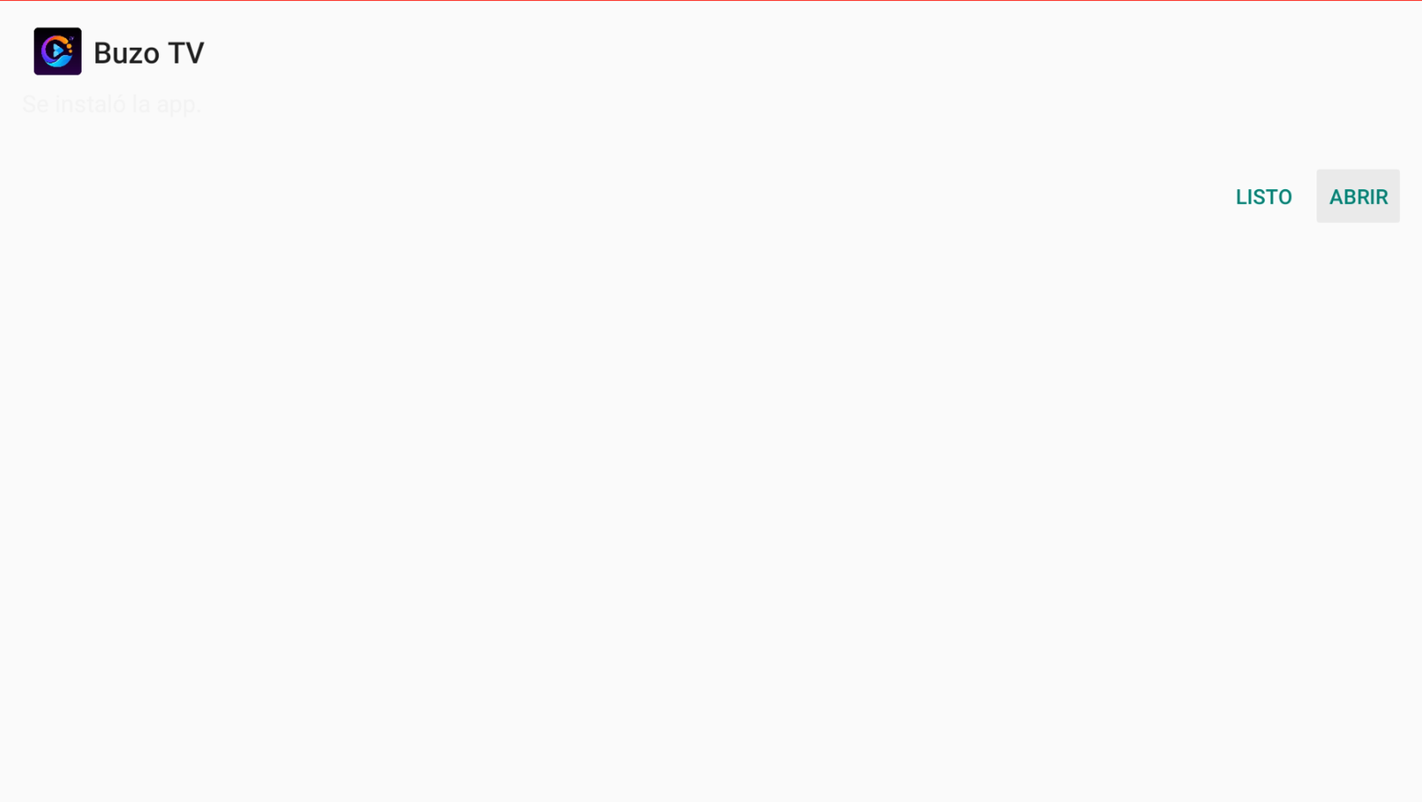 Actualización de Buzo TV instalada
