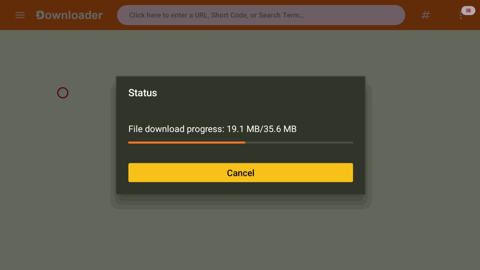 Downloader iniciando la descarga de la actualización